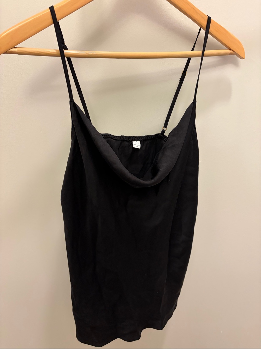 Eberjey Black Cowl Neck Silk-Feel Camisole